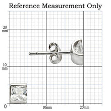 Load image into Gallery viewer, Silver Studs 925 Sterling Princess Cut Earrings  Rhodium Women AAA - CZ (5 mm)