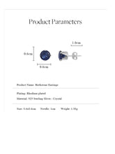 Load image into Gallery viewer, Silver Studs 6mm Made with Crystals From SWAROVSKI(R) Sapphire