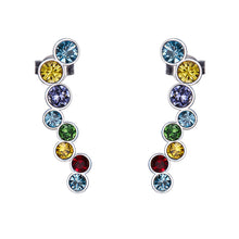 Load image into Gallery viewer, 925 Sterling Silver Multi colors Earrings Made with Crystal From Swarovski(R)