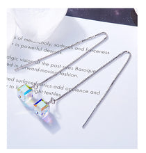 Load image into Gallery viewer, Silver 925 Chain Earrings Made with Crystals From SWAROVSKI(R)