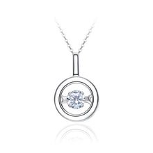 Load image into Gallery viewer, 925 Sterling Silver Circle Pendant Made with AAA-Cubic Zirconium Grade.