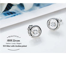 Load image into Gallery viewer, 925 Sterling Silver Circle Earrings Made with Crystal From Swarovski(R)-AAA-Zircon