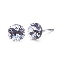 Load image into Gallery viewer, Silver Studs 6 mm Made with Crystals From SWAROVSKI(R) Crystal