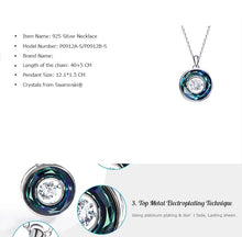 Load image into Gallery viewer, 925 Sterling Silver Circle Pendant Made with Crystal From Swarovski(R) Sapphire