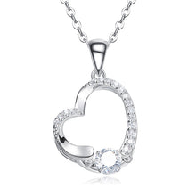 Load image into Gallery viewer, 925 Sterling Silver Heart Pendant Made with AAA-Zircon