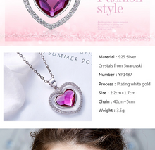 Load image into Gallery viewer, 925 Sterling Silver Heart Pendant Made with Crystal From Swarovski(R) Rose