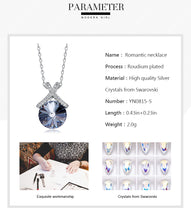 Load image into Gallery viewer, 925 Sterling Silver Pendant Made with Crystal From Swarovski(R) Sapphire