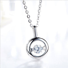 Load image into Gallery viewer, 925 Sterling Silver Circle Pendant Made with AAA-Cubic Zirconium Grade.