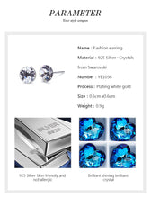 Load image into Gallery viewer, Silver Studs 6 mm Made with Crystals From SWAROVSKI(R) Crystal
