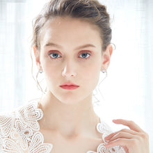 Load image into Gallery viewer, 925 Sterling Silver Circle Earrings Made with Crystal From Swarovski(R)-AAA-Zircon