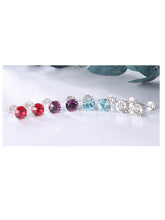 Load image into Gallery viewer, Silver Studs 6 mm Made with Crystals From SWAROVSKI(R)-Rose