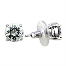 Load image into Gallery viewer, Studs Brass Earrings Rhodium Women AAA Grade CZ Clear 7.3 mm-1.75 ct