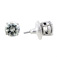 Load image into Gallery viewer, Studs Brass Earrings Rhodium Women AAA Grade CZ Clear (9mm)-2 ct