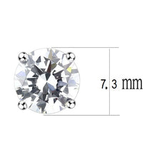 Load image into Gallery viewer, Studs Brass Earrings Rhodium Women AAA Grade CZ Clear 7.3 mm-1.75 ct