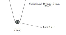 Load image into Gallery viewer, 925 Sterling Silver Necklace Floating Black Pearl