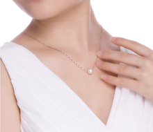 Load image into Gallery viewer, 925 Sterling Silver Necklace Floating Black Pearl