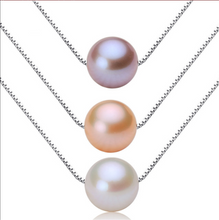 Load image into Gallery viewer, 925 Sterling Silver Necklace Floating Black Pearl