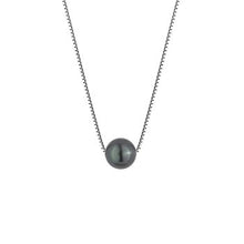 Load image into Gallery viewer, 925 Sterling Silver Necklace Floating Black Pearl