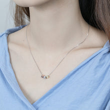 Load image into Gallery viewer, 925 Sterling Silver 3 colors Puffy Cubes Necklace Rhodium