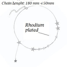 Load image into Gallery viewer, 925 Sterling Silver STARS Necklace Rhodium