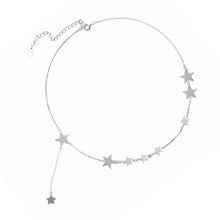 Load image into Gallery viewer, 925 Sterling Silver STARS Necklace Rhodium