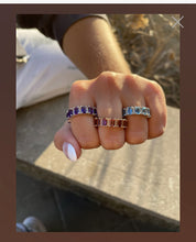 Charger l'image dans la galerie, AMETHYST EMERALD CUT ETERNITY RING 14K Gold