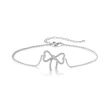 Load image into Gallery viewer, 925 Silver HEART Bowtie Bracelet with AAA-Zircon