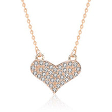 Charger l'image dans la galerie, 925 Sterling Silver Heart Necklace Rhodium CZ