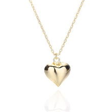 Charger l'image dans la galerie, 925 Sterling Silver Puffy Heart Necklace Rhodium