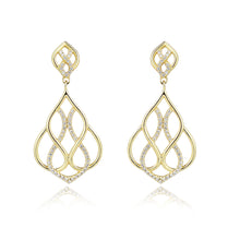 Load image into Gallery viewer, Silver 925 Yellow-Drop Earrings Made with AAA-Zircon Round stones