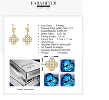 Charger l'image dans la galerie, Silver 925 Yellow-Leaf Earrings Made with AAA-Zircon Round stones