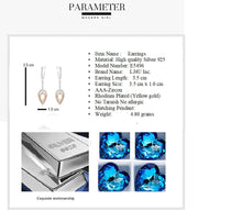 Load image into Gallery viewer, Silver 925 Yellow/Rose-Drop Earrings Made with AAA-Zircon Round stones