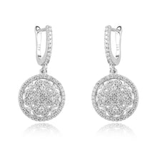 Charger l'image dans la galerie, 925 Sterling Silver Round Earrings Made with AAA-Zircon