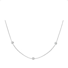 Load image into Gallery viewer, 925 Sterling Silver Three Stones Bezel setting Necklace