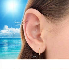 Charger l'image dans la galerie, 10K WHITE GOLD ROUND ENDLESS HOOP EARRINGS, 10 mm