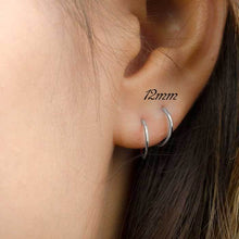 Charger l'image dans la galerie, 10K WHITE GOLD ROUND ENDLESS HOOP EARRINGS, 12 mm