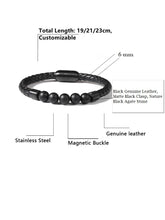 Load image into Gallery viewer, Fancy Stainless steel & Genuine Leather Bracelet