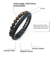 Charger l'image dans la galerie, Fancy Stainless steel & Genuine Leather Bracelet