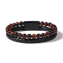 Load image into Gallery viewer, Fancy Stainless steel & Genuine Leather Bracelet
