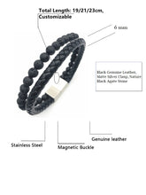 Load image into Gallery viewer, Fancy Stainless steel & Genuine Leather Bracelet