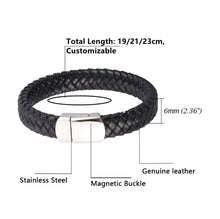 Load image into Gallery viewer, Fancy Stainless steel & Genuine Leather Bracelet