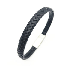 Load image into Gallery viewer, Fancy Stainless steel & Genuine Leather Bracelet