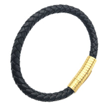 Load image into Gallery viewer, Fancy Stainless steel & Genuine Leather Bracelet