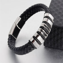 Load image into Gallery viewer, Fancy Stainless steel & Genuine Leather Bracelet