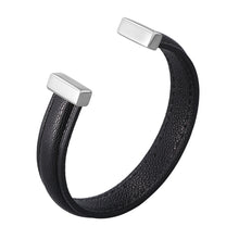 Load image into Gallery viewer, Fancy Stainless steel & Genuine Leather Bracelet