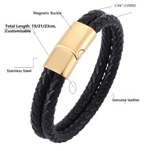Load image into Gallery viewer, Fancy Stainless steel & Genuine Leather Bracelet