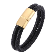 Load image into Gallery viewer, Fancy Stainless steel & Genuine Leather Bracelet