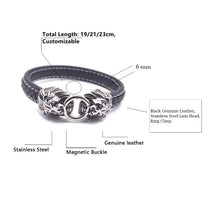 Load image into Gallery viewer, Fancy Stainless steel & Genuine Leather Bracelet