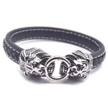 Load image into Gallery viewer, Fancy Stainless steel & Genuine Leather Bracelet