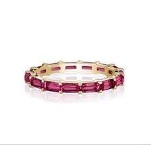 Load image into Gallery viewer, BAGUETTE ETERNITY RING (Available in 5 Colors Stones)